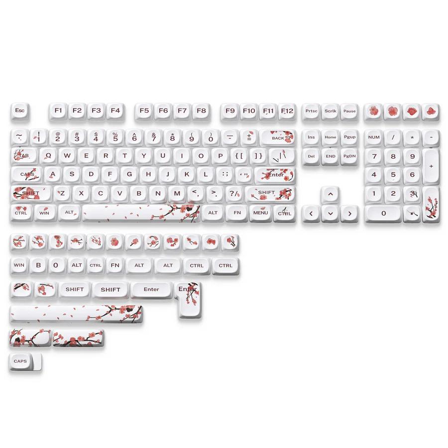 XVX Winter Plum Blossom MOA Profile Dye-Sub PBT Plastic Keycaps (117-Key)