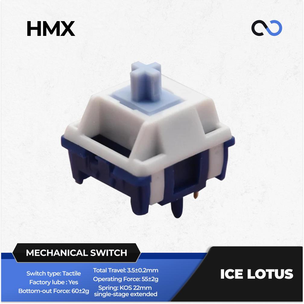 HMX Ice Lotus Pre-Lubed Mechanical Keyboard PCB Mount Switch (Tactile) by YG Studio