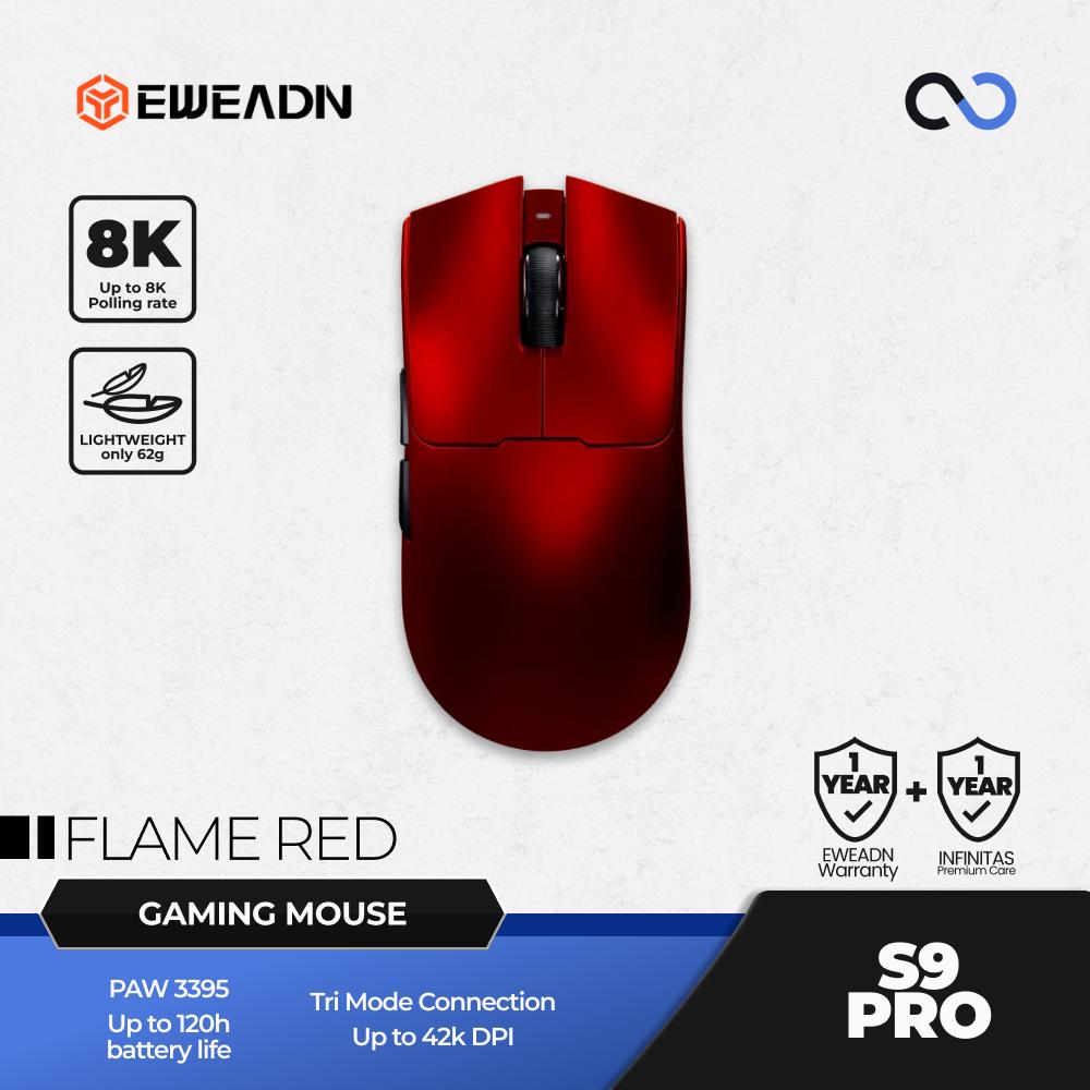 EWEADN S9 PRO 8K Wireless Light Weight PAW3395 Gaming Mouse Viper V3 Shape