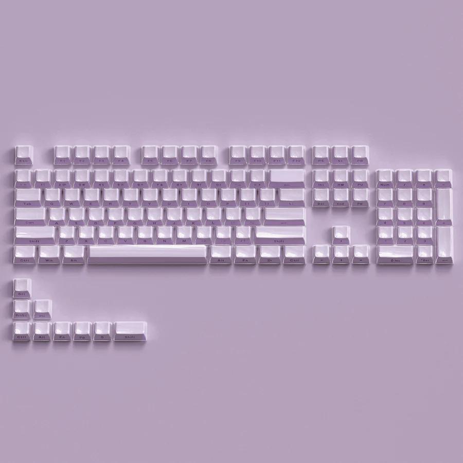 XVX Jelly Purple Translucent Keycaps OEM Profile Side-Print Double Shot Shine Through PBT Keycap 113-Keys