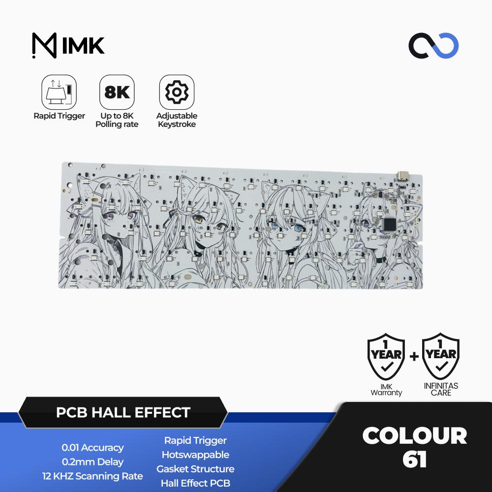 IMK Colour61 8K HE PCB Kit Hall Effect 60% Gaming Keyboard Rapid Trigger SOCD RDT Wooting 60HE