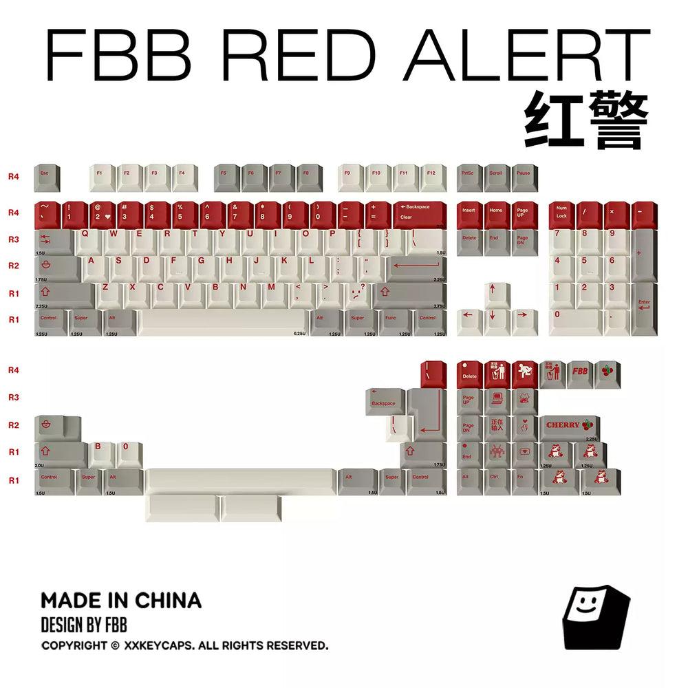 FBB Red Alert Keycaps Cherry Profile PBT Dye Subbed