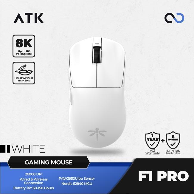 ATK F1 Pro / Pro Max Blazing Sky 8K Wireless Light Weight PAW3950 Gaming Mouse Viper Mini Shape