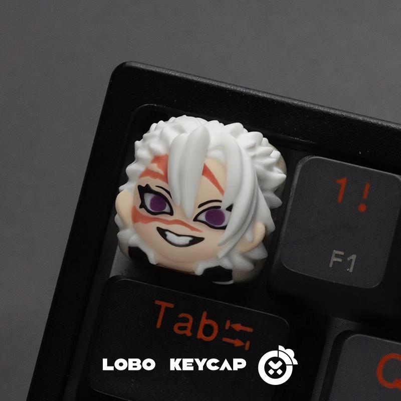 Lobo Tengen Uzui Demon Slayer / Kimetsuno Yaiba Anime Theme Artisan Keycaps Resin Keycap