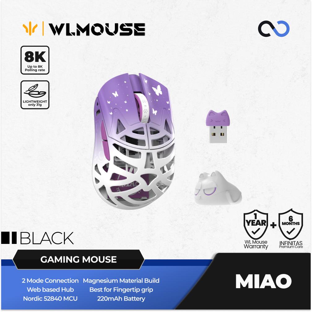 WLMouse Miao 8k Wireless Ultra Light Magnesium PAW3950 HS Finger tip Gaming Mouse
