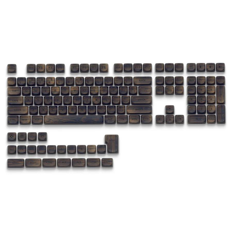 XVX Walnut Wood MOA Profile Keycap Dye-Sub PBT Plastic Keycaps (117-Key)