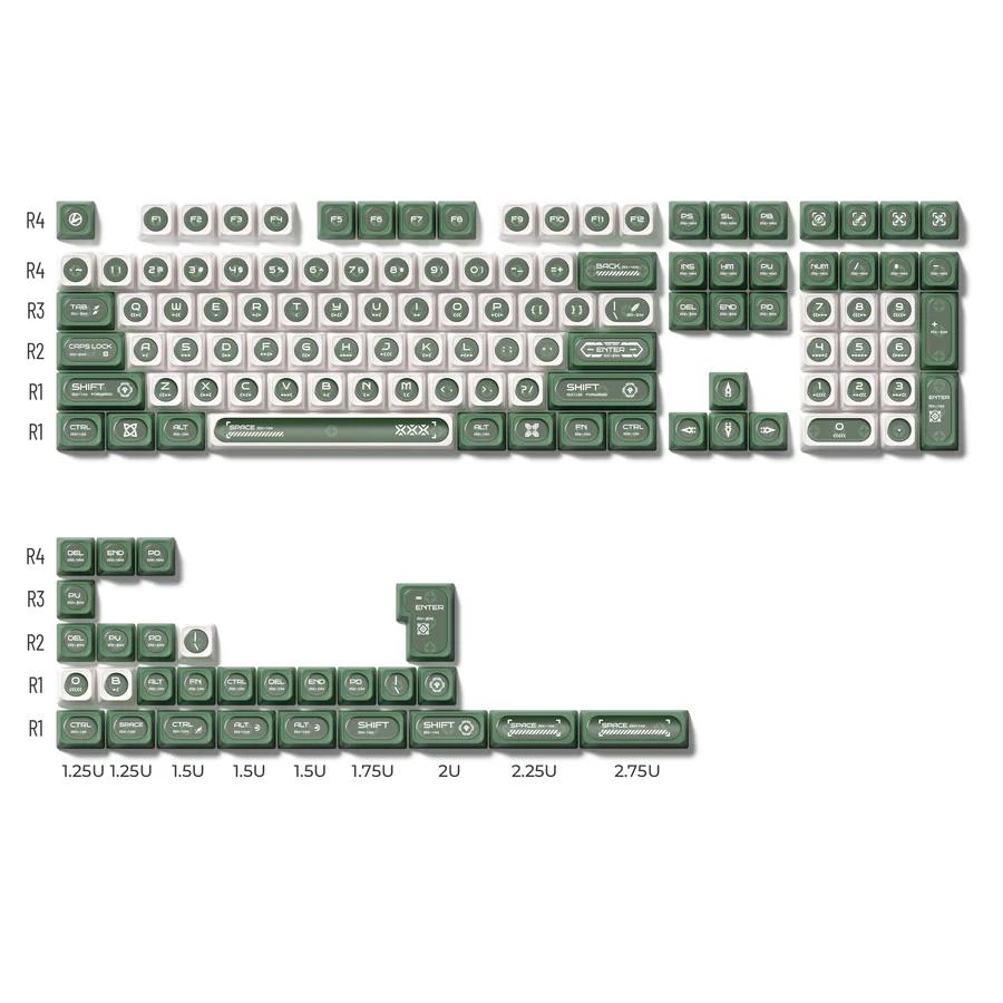 XVX Cats Eye Green Keycaps Cherry MAX Profile Double Shot Dye sub Shine Through PBT Keycap 136-Keys