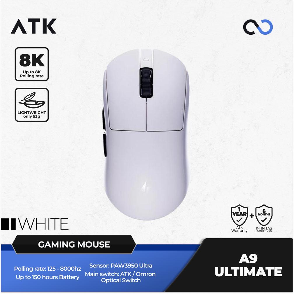 ATK A9 Ultimate 8K Wireless Light Weight PAW3950Ultra Gaming Mouse GPX shape FREE GPX GRIPTAPE