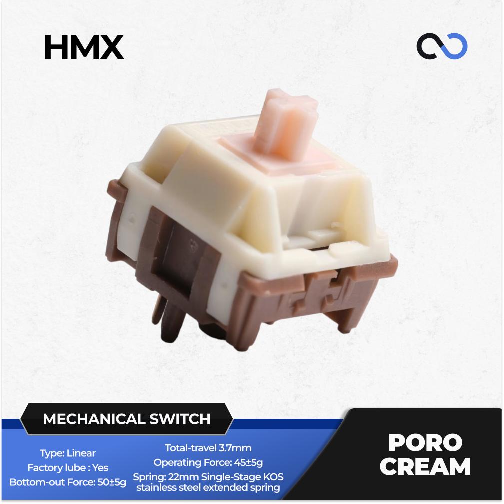 HMX Poro Cream Pre-Lubed Mechanical Keyboard PCB Mount Switch (Linear) by Soulcat