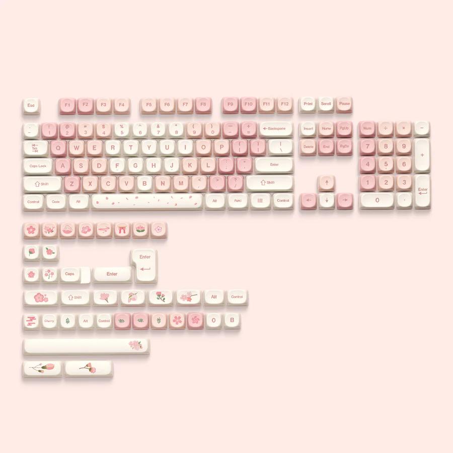 XVX Cherry Pudding MOA Profile Keycap Dye-Sub PBT Plastic Keycaps (140 / 142-Key)