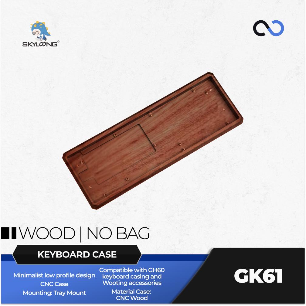 SKYLOONG GK61 Case Custom 60% CNC Aluminum / Acrylic / Wooden Keyboard Case Tray Mount DIY for Wooting 60HE+ / GH60 / TOFU60