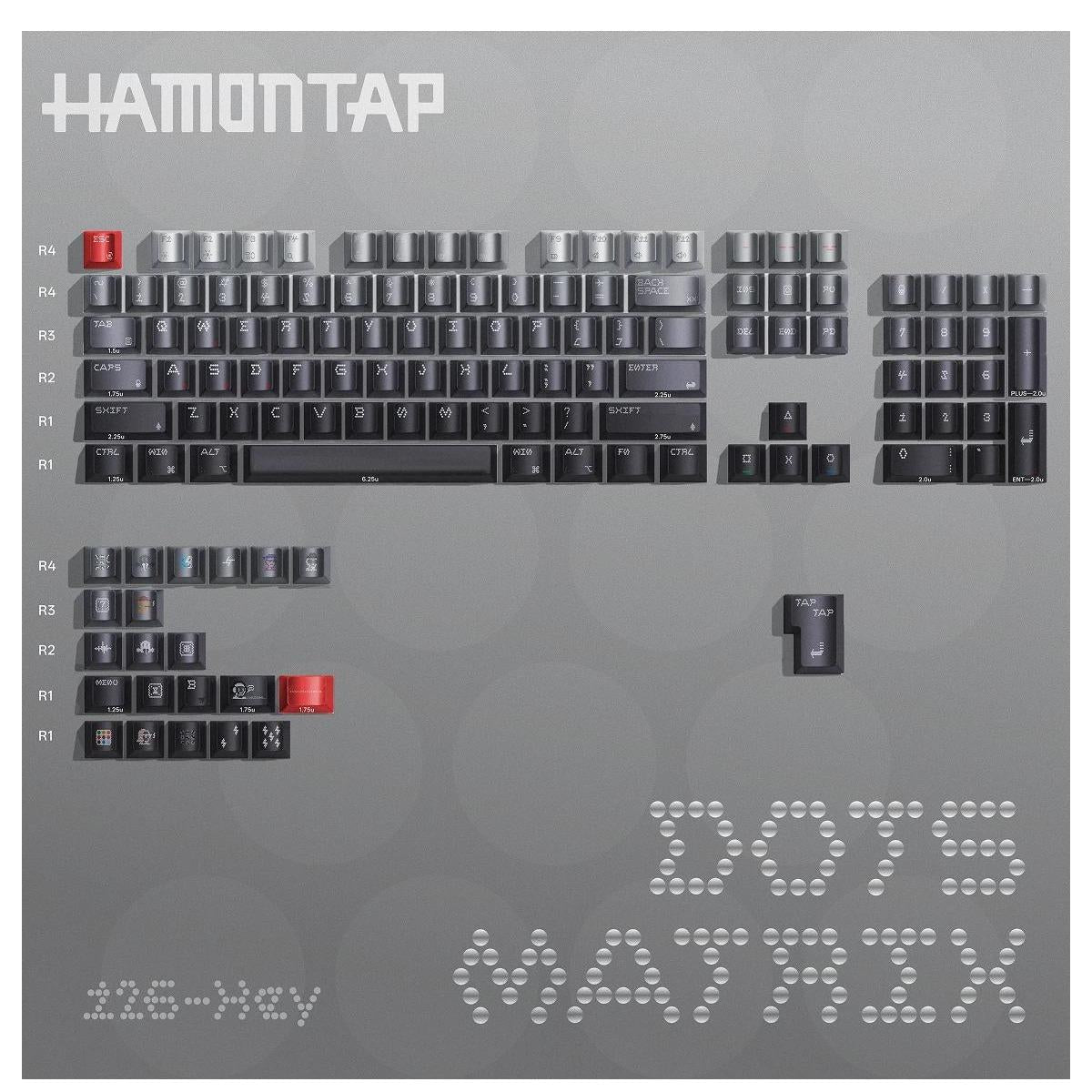 Hamonlab DOTS MATRIX Chrome Keycaps Cherry Profile Dye-Sub PC Keycap 126-keys