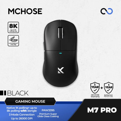 MCHOSE M7 Pro 8K Wireless Ultra Light Weight Gaming Mouse U2 Shape