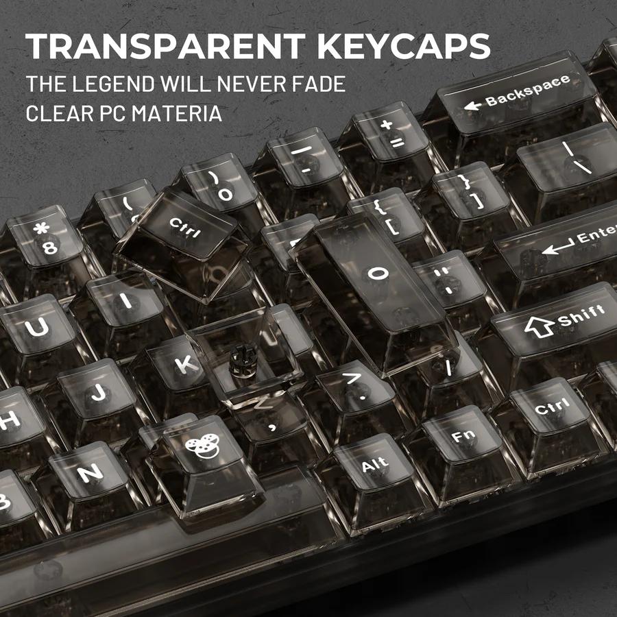 XVX Clear White Keycaps Cherry Profile UV Printed Shine Through PC Keycap 124-Keys