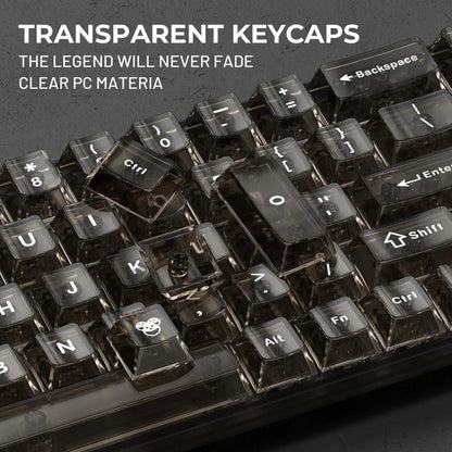 XVX Clear White Keycaps Cherry Profile UV Printed Shine Through PC Keycap 124-Keys