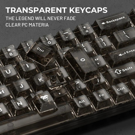 XVX Clear White Keycaps Cherry Profile UV Printed Shine Through PC Keycap 124-Keys