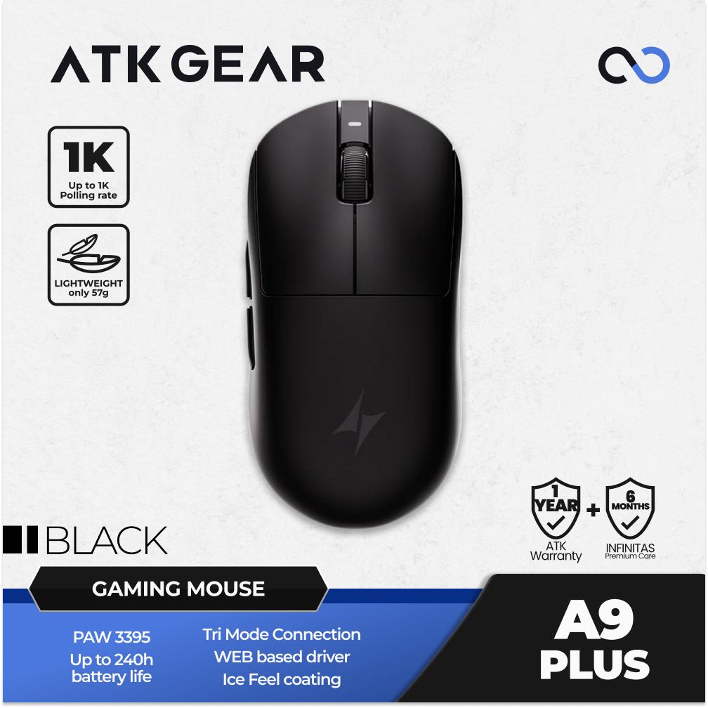 ATK A9 PLUS Wireless Light Weight PAW3395 Gaming Mouse GPX shape BONUS GPX GRIPTAPE