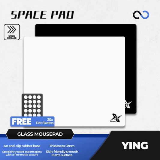 Spacepad Ying V2 Poron Base NON-COATED Tempered Glass Gaming Mousepad Kaca (Speed-Control)