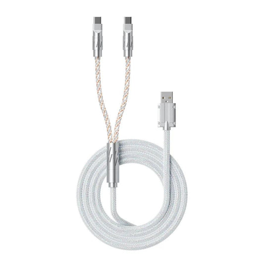 XVX CC8 Fabric Dual Output Braided RGB Cable 8k USB Type A to C 2 in 1 Mechanical Keyboard / Mouse Kabel Wire
