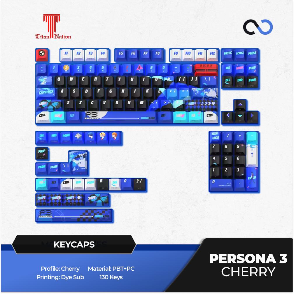 Titan Nation Persona 3 Theme Keycaps Cherry Profile Dye Sub PBT Keycap 130-Keys