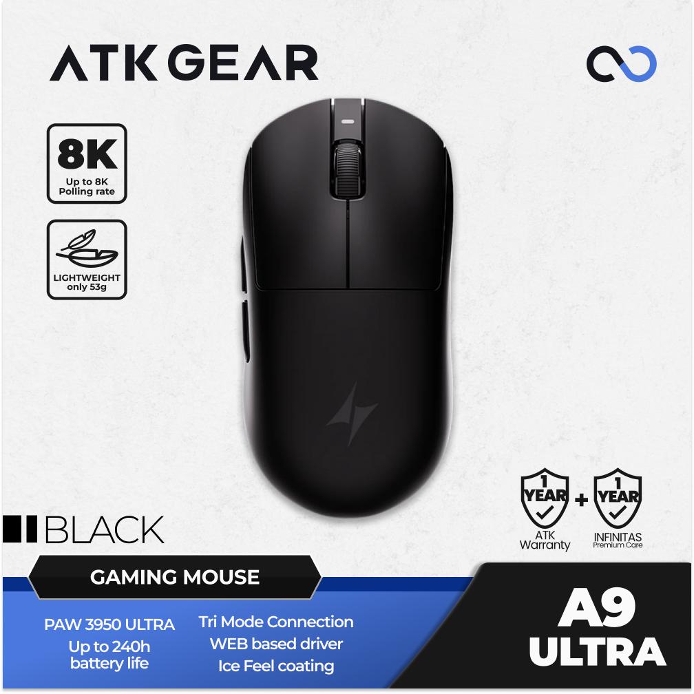 ATK A9 ULTRA 8K Wireless Light Weight PAW3950Ultra Gaming Mouse