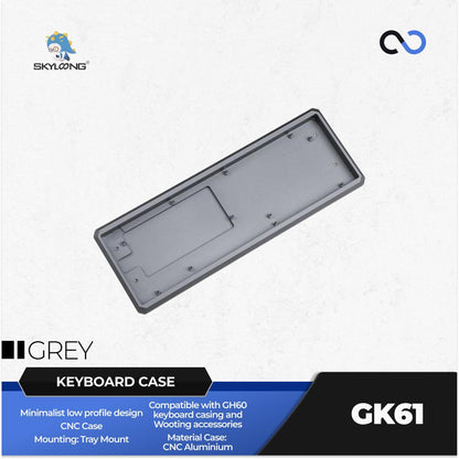 SKYLOONG GK61 Case Custom 60% CNC Aluminum / Acrylic / Wooden Keyboard Case Tray Mount DIY for Wooting 60HE+ / GH60 / TOFU60
