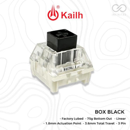 Kailh Box Black Pre-Lubed mechanical keyboard switch (Linear)
