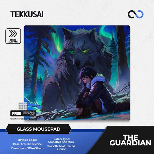 Tekkusai The Guardian Japanese Glanova 2.5D Tempered Glass Gaming Mousepad Kaca (Speed) By GLSSWRKS Owner