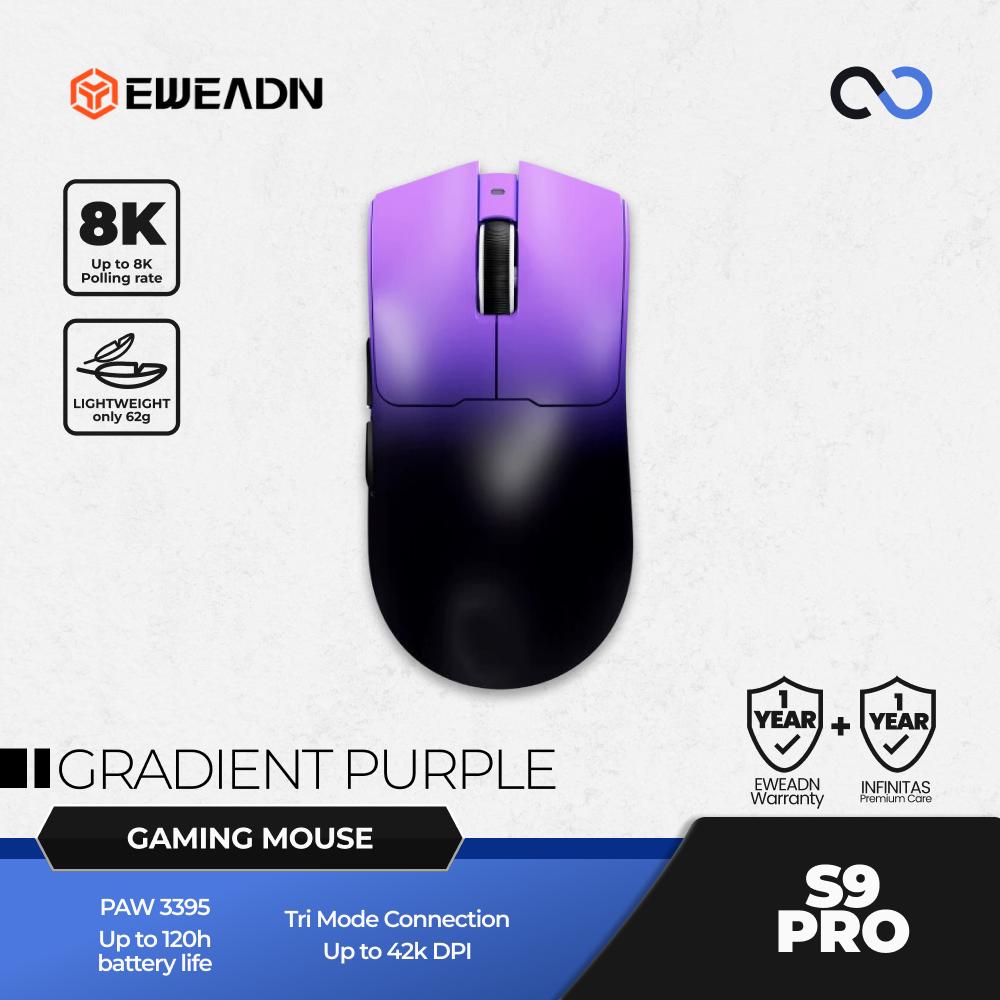 EWEADN S9 PRO 8K Wireless Light Weight PAW3395 Gaming Mouse Viper V3 Shape