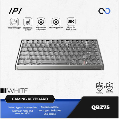 IPI QBZ75 HE 8K Hall Effect 75% Magnetic Keyboard Rapid Trigger SOCD DKS Wooting