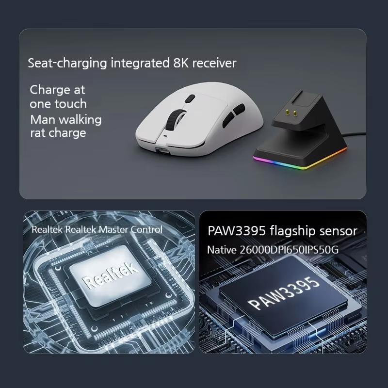 MOTOSPEED X5 8k Super Light Wireless PAW3395 Gaming Mouse