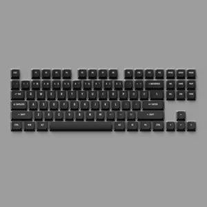 Keytok WOB / White On Black Keycaps KOL Profile Double Shot Dye sub Printed PBT+PC Keycap 121-Keys