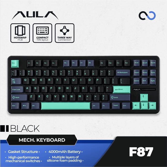 AULA F87 PBT Wireless Gasket Hotswap TKL Mechanical Gaming Keyboard