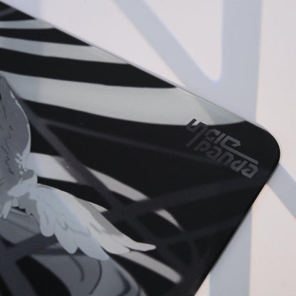 Uncle Panda Feather Free Silicone Base COATED 2.5D Gaming Glass Mousepad Kaca (Speed)