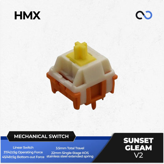 HMX Sunset Gleam V2 / Duck Duck V2 3.5mm Pre-Lubed Mechanical Keyboard PCB Mount Switch (Linear) by Knock Knock Studio