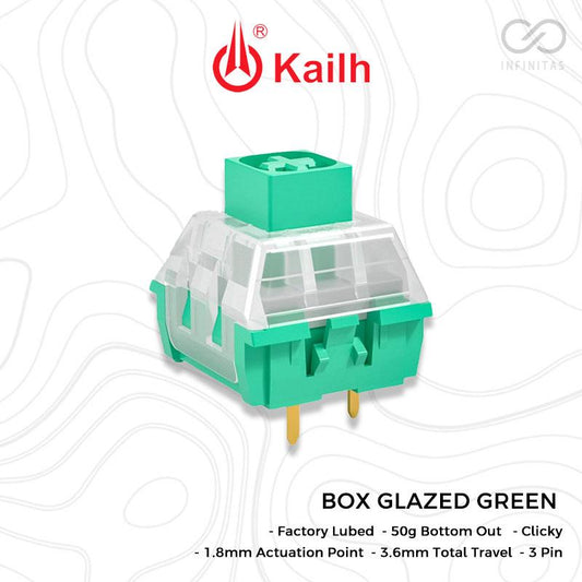 Kailh Box Glazed Green Pre-Lubed mechanical keyboard switch (Clicky)