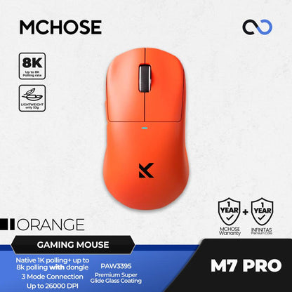 MCHOSE M7 Pro 8K Wireless Ultra Light Weight Gaming Mouse U2 Shape