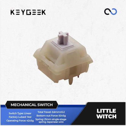 Keygeek Little Witch Pre-Lubed Mechanical Keyboard PCB Mount Switch (Linear) by Dino Lab