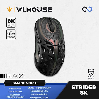 WLMouse Strider 8k Super Light Magnesium Wireless PAW3950 HS Gaming Mouse XM2 Shape