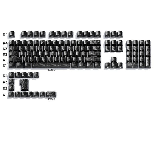 XVX Forged Carbon-Look Black Base Kit Keycaps Cherry Side Profile Dye sub PC Keycap 119-Keys