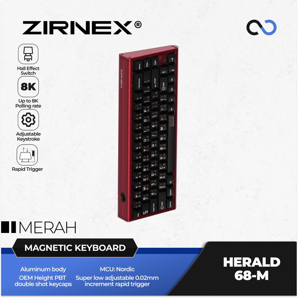Zirnex Herald 68-M 8K Hall Effect 65% Keyboard Rapid Trigger SOCD Aluminium Wooting