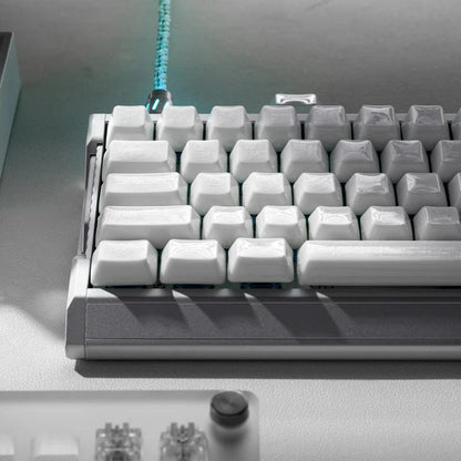 XVX Crazed White Ceramic Keycaps Cherry Profile Double Shot Shine Through Al2O3 Alumina Keycap 120-Keys