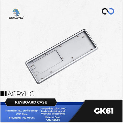 SKYLOONG GK61 Case Custom 60% CNC Aluminum / Acrylic / Wooden Keyboard Case Tray Mount DIY for Wooting 60HE+ / GH60 / TOFU60