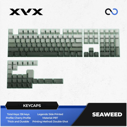XVX Seaweed Gradient Keycaps OEM Side Profile Double Shot Shine Through PBT Keycap 136-Keys