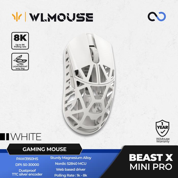 WLMouse Beast X Mini Pro 8k Super Light Magnesium Wireless ambidextrous PAW3950HS Gaming Mouse