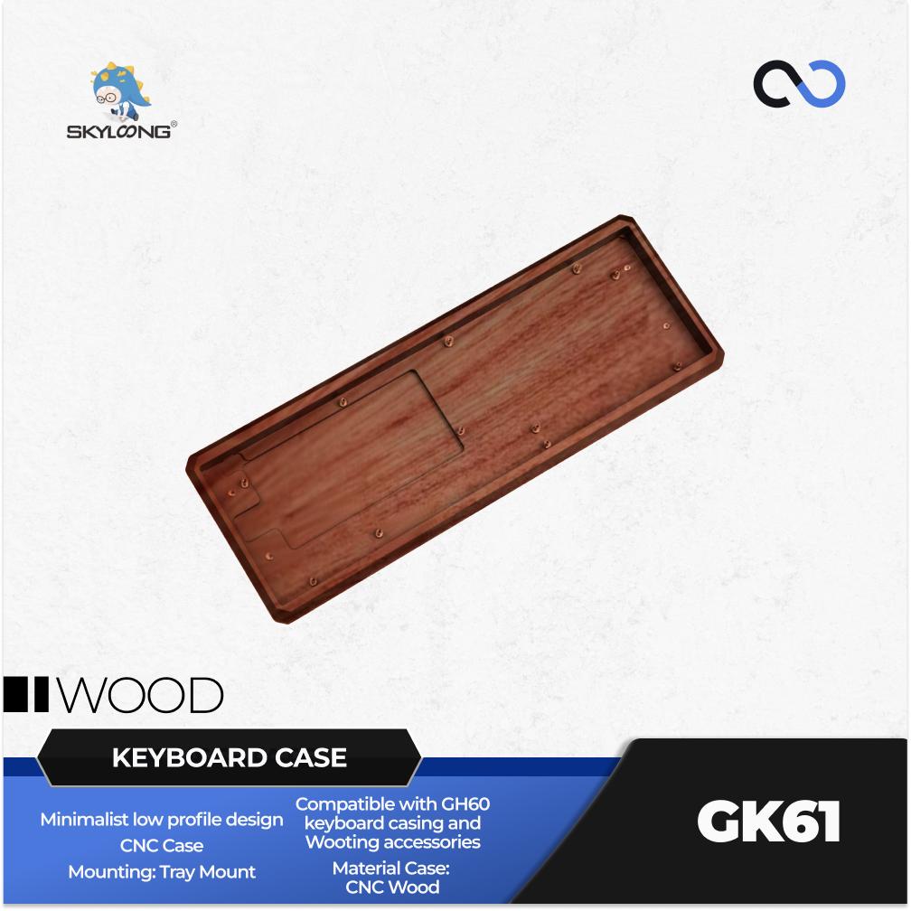 SKYLOONG GK61 Case Custom 60% CNC Aluminum / Acrylic / Wooden Keyboard Case Tray Mount DIY for Wooting 60HE+ / GH60 / TOFU60