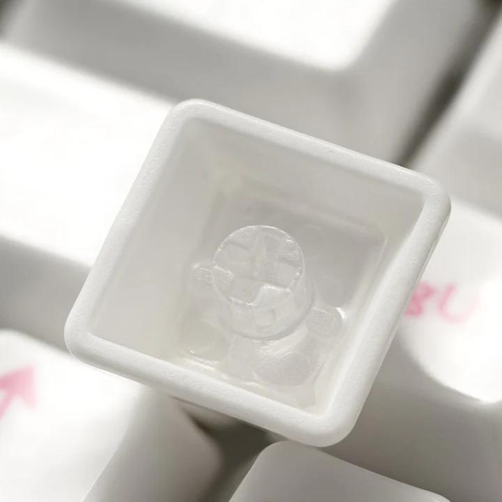 XVX Crazed White Ceramic Keycaps Cherry Profile Double Shot Shine Through Al2O3 Alumina Keycap 120-Keys
