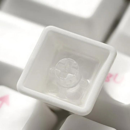 XVX Crazed White Ceramic Keycaps Cherry Profile Double Shot Shine Through Al2O3 Alumina Keycap 120-Keys