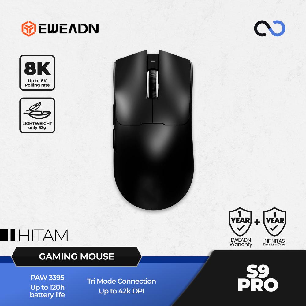 EWEADN S9 PRO 8K Wireless Light Weight PAW3395 Gaming Mouse Viper V3 Shape