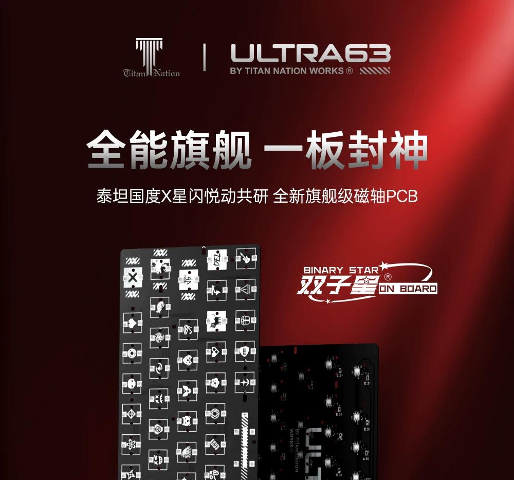 Titan Nation Ultra63X HE PCB Hall Effect 60% Gaming Keyboard Rapid Trigger SOCD Wooting